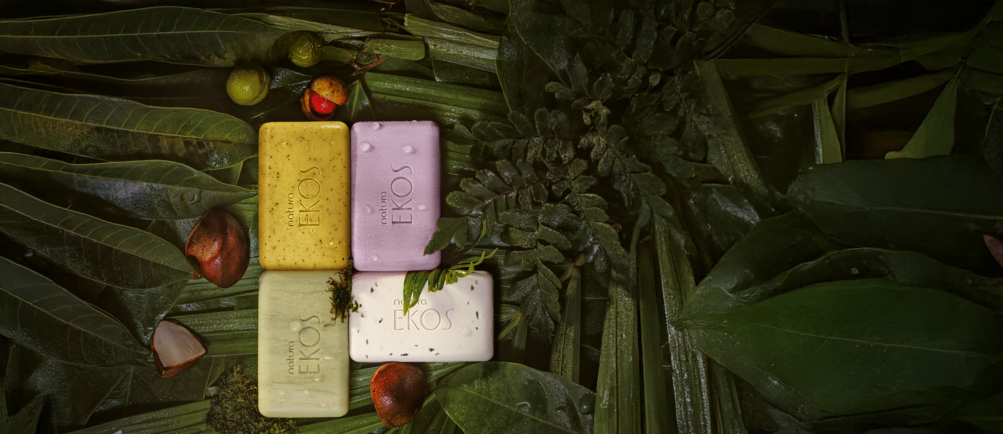 Ekos Jabones en barra puro vegetal cremosos y exfoliantes Caja con 4 unidades de 100 g cada uno