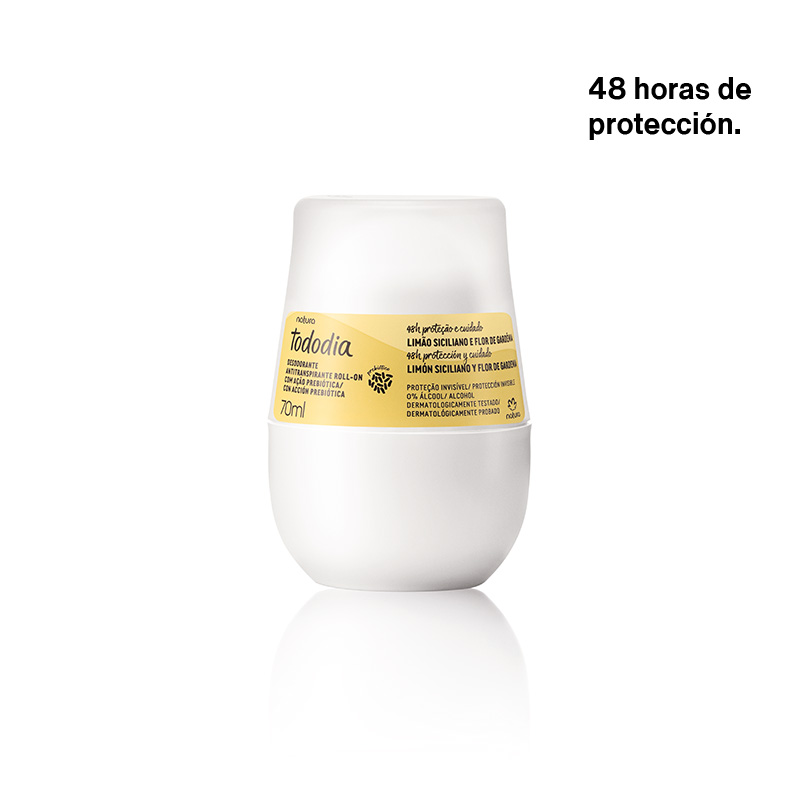 Tododia Desodorante antitranspirante roll on limón siciliano y flor de gardenia 70 ml