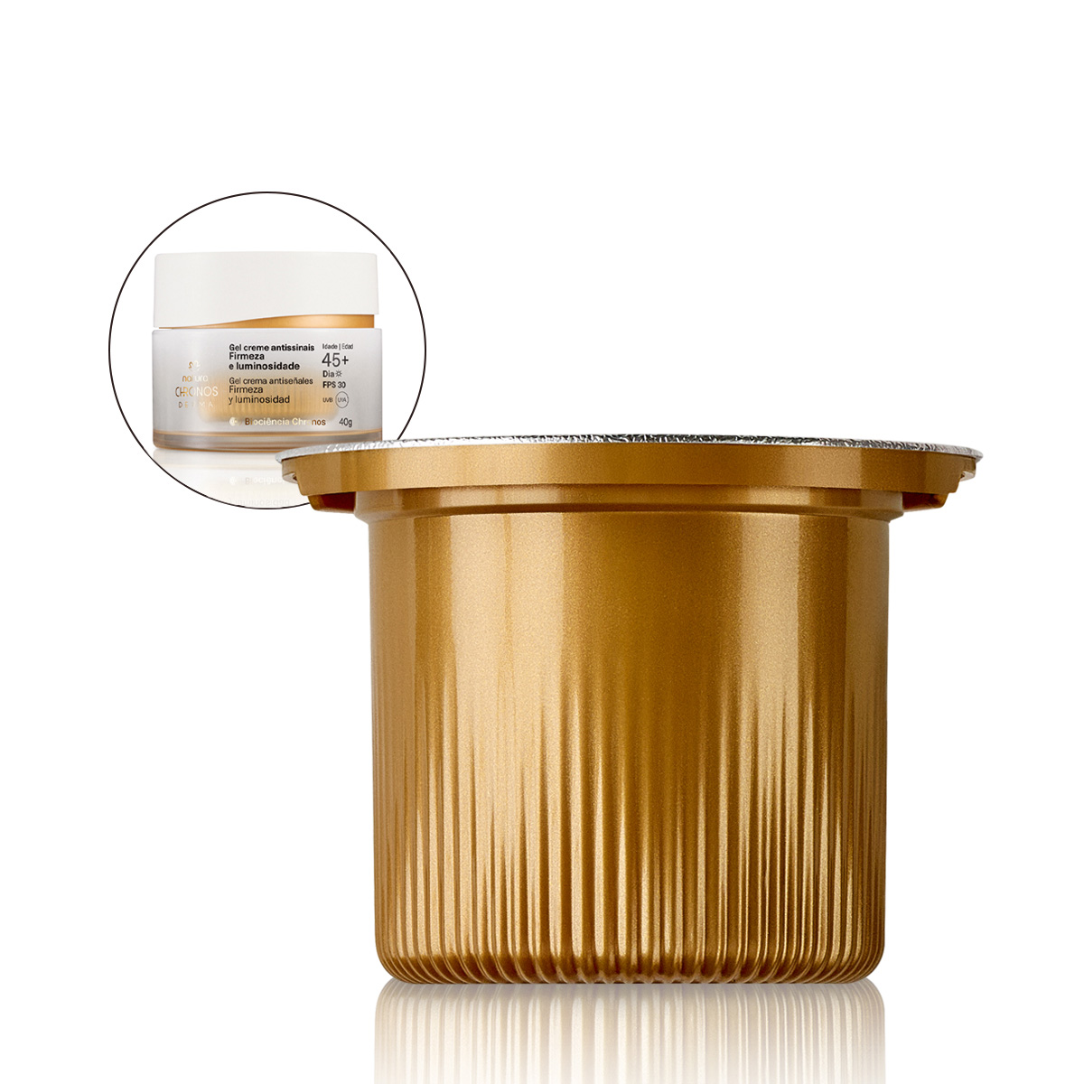 Repuesto Chronos Derma Gel crema antiseñales​ firmeza y luminosidad 45+   40 g