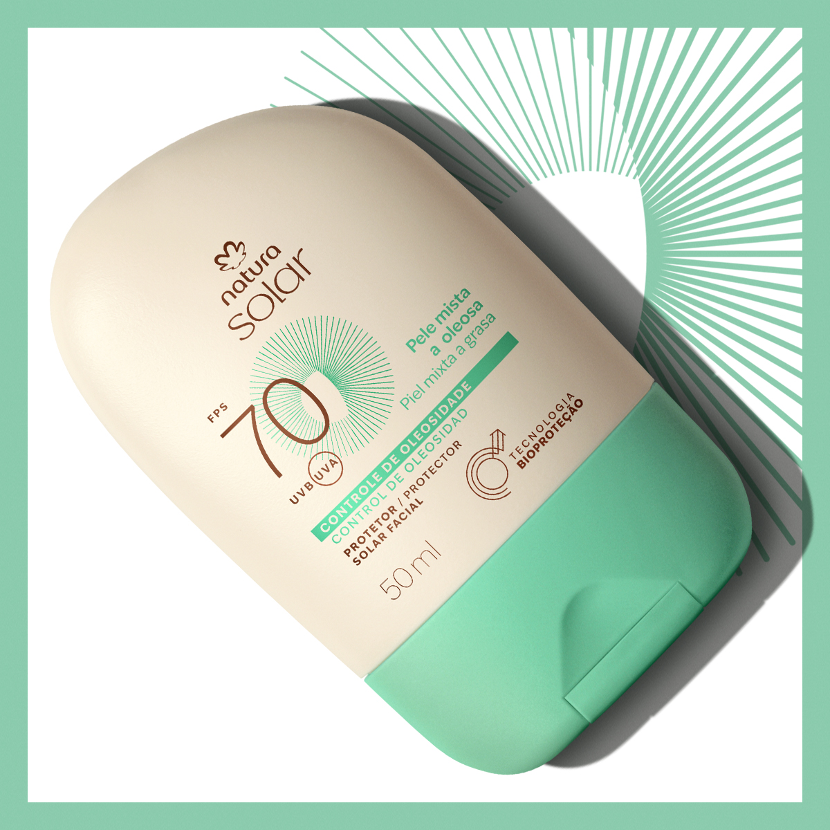 Protector Solar Facial Piel Mixta a Oleosa FPS 70 Natura Solar