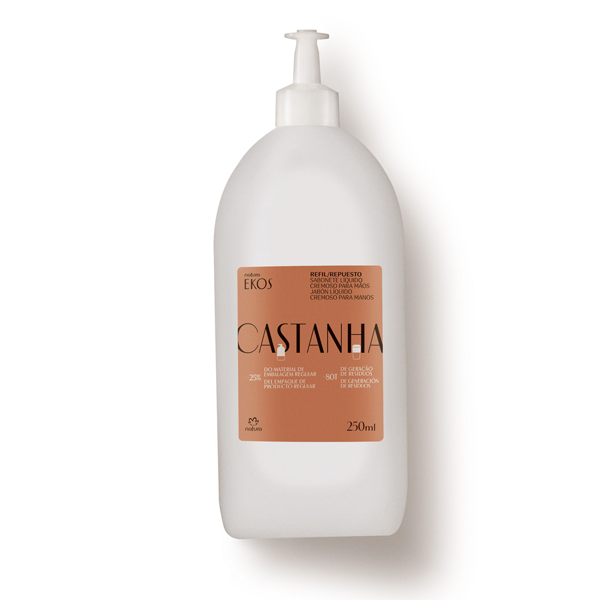 Repuesto Ekos Jabón líquido para manos castaña 250 ml