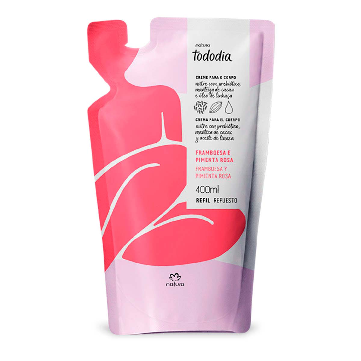 Repuesto Tododia Hidratante corporal frambuesa y pimienta rosa 400 ml