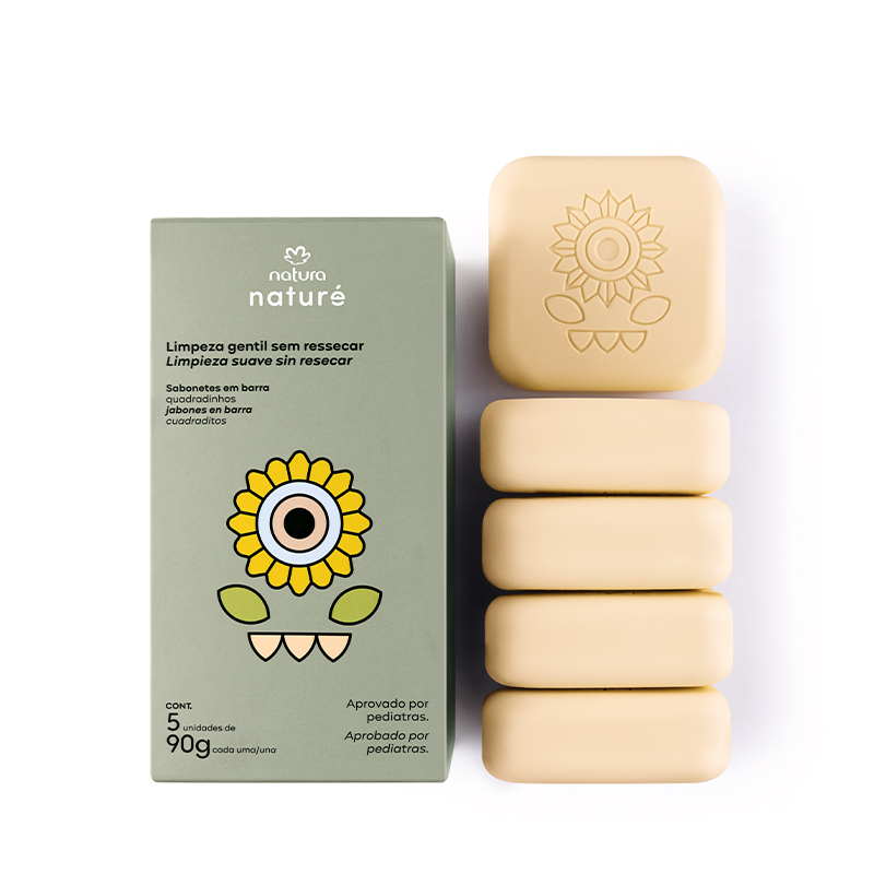 Naturé Jabones en barra cuadraditos cuadraditos Caja con 5 unidades de 90 g c/u