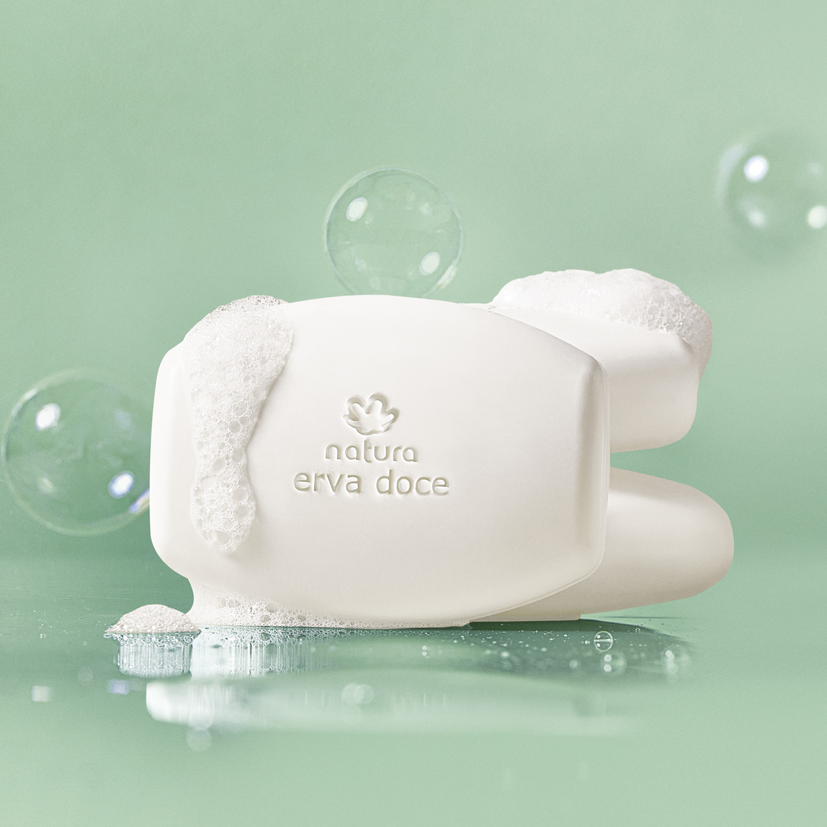 Erva Doce Jabones puro vegetal cremosos en barra Caja con 3 jabones de 90 g cada uno