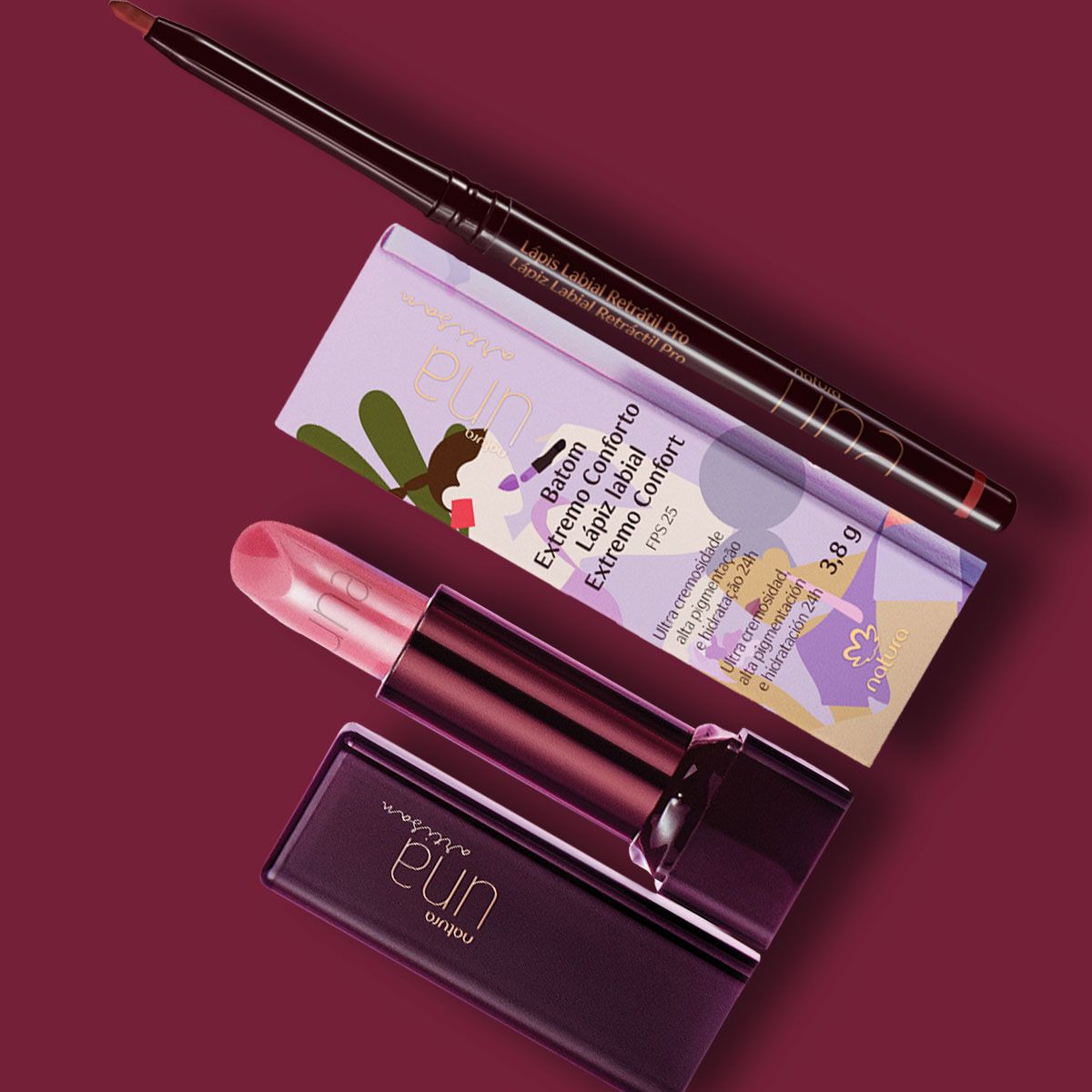 Regalo Madres Combo Labial Una (1 lápiz labial nude + 1 labial rosa)