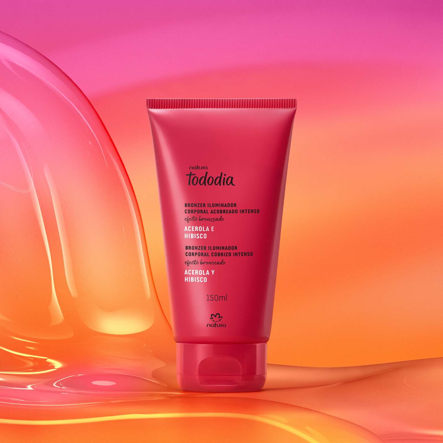 Bronzer Iluminador Corporal Acobreado Intenso Tododia Acerola y Hibisco