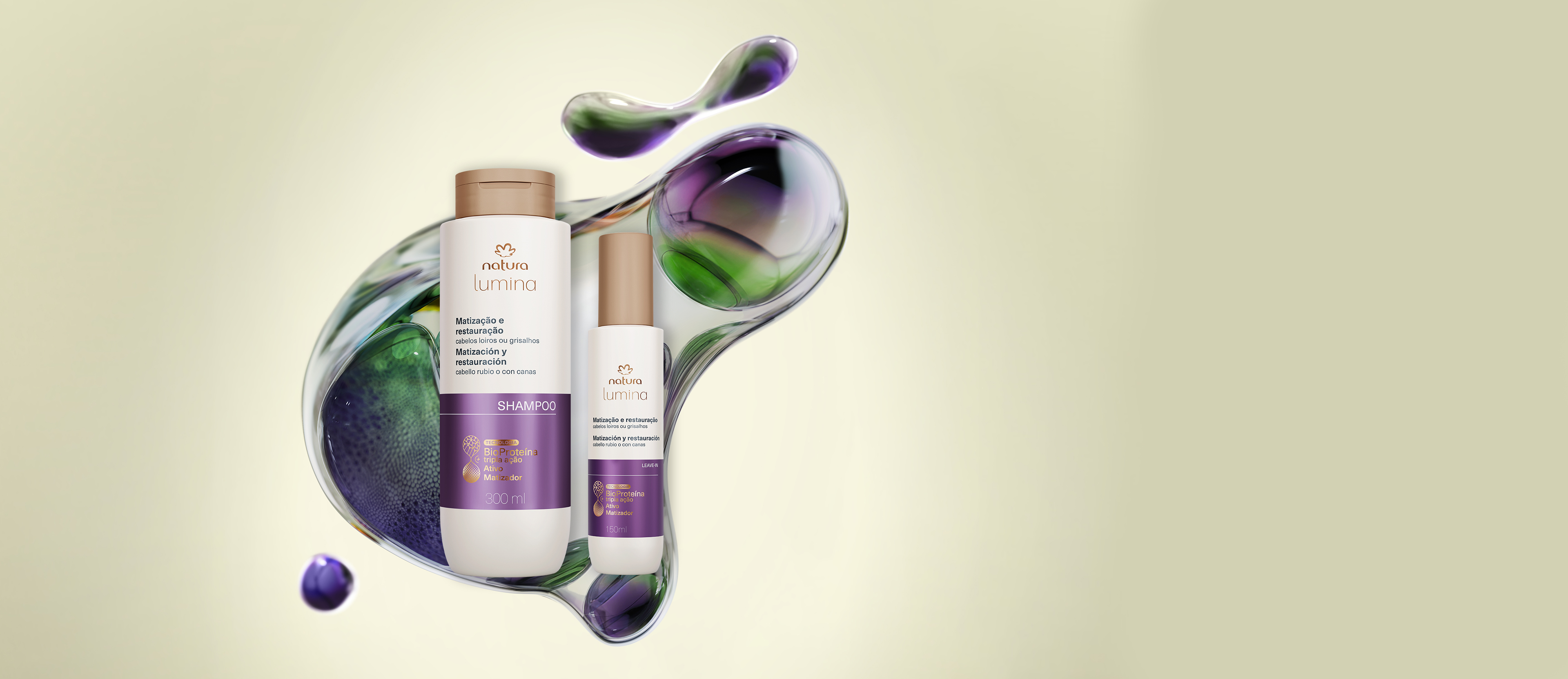 Kit Shampoo y Leave-in Lumina Matización para cabellos rubios y canosos