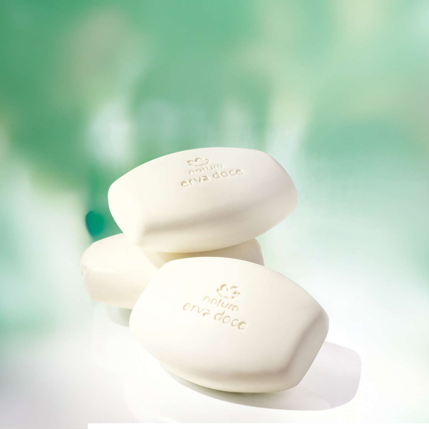 Erva Doce Jabones puro vegetal cremosos en barra Caja con 3 jabones de 90 g cada uno