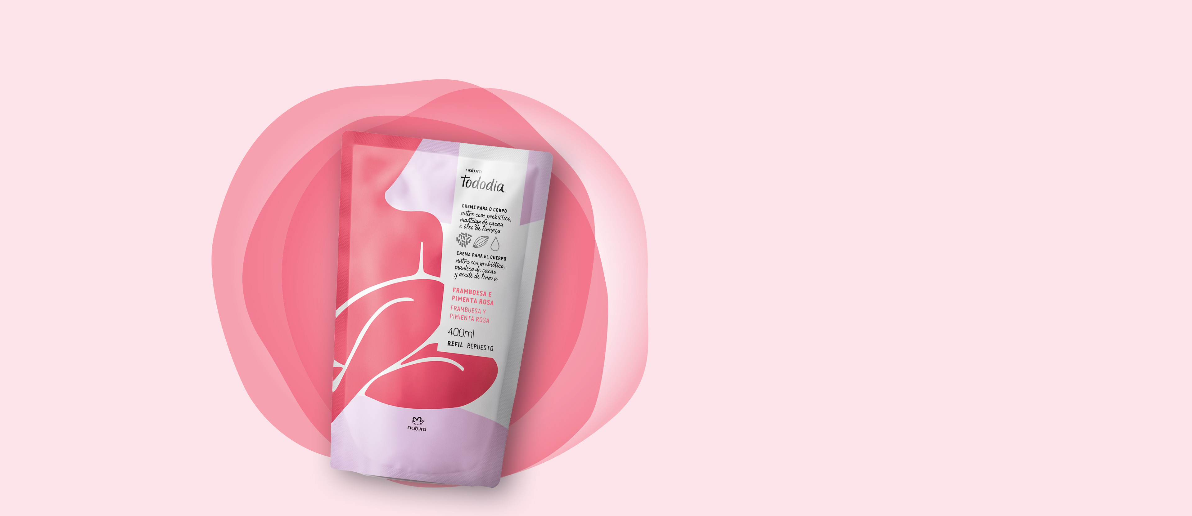 Repuesto Tododia Hidratante corporal frambuesa y pimienta rosa 400 ml