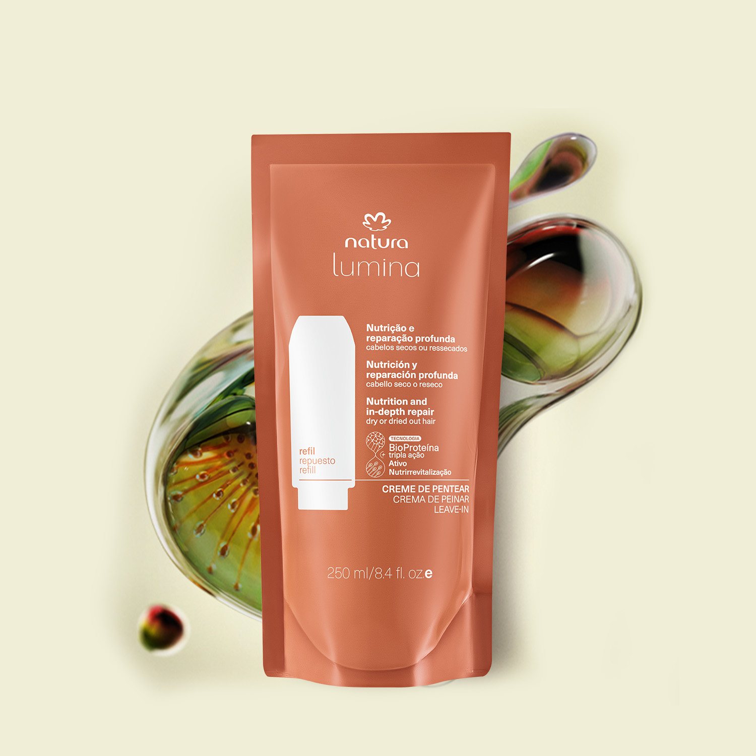 Repuesto Lumina Crema para peinar selladora de cutículas reparación y nutrición 250 ml