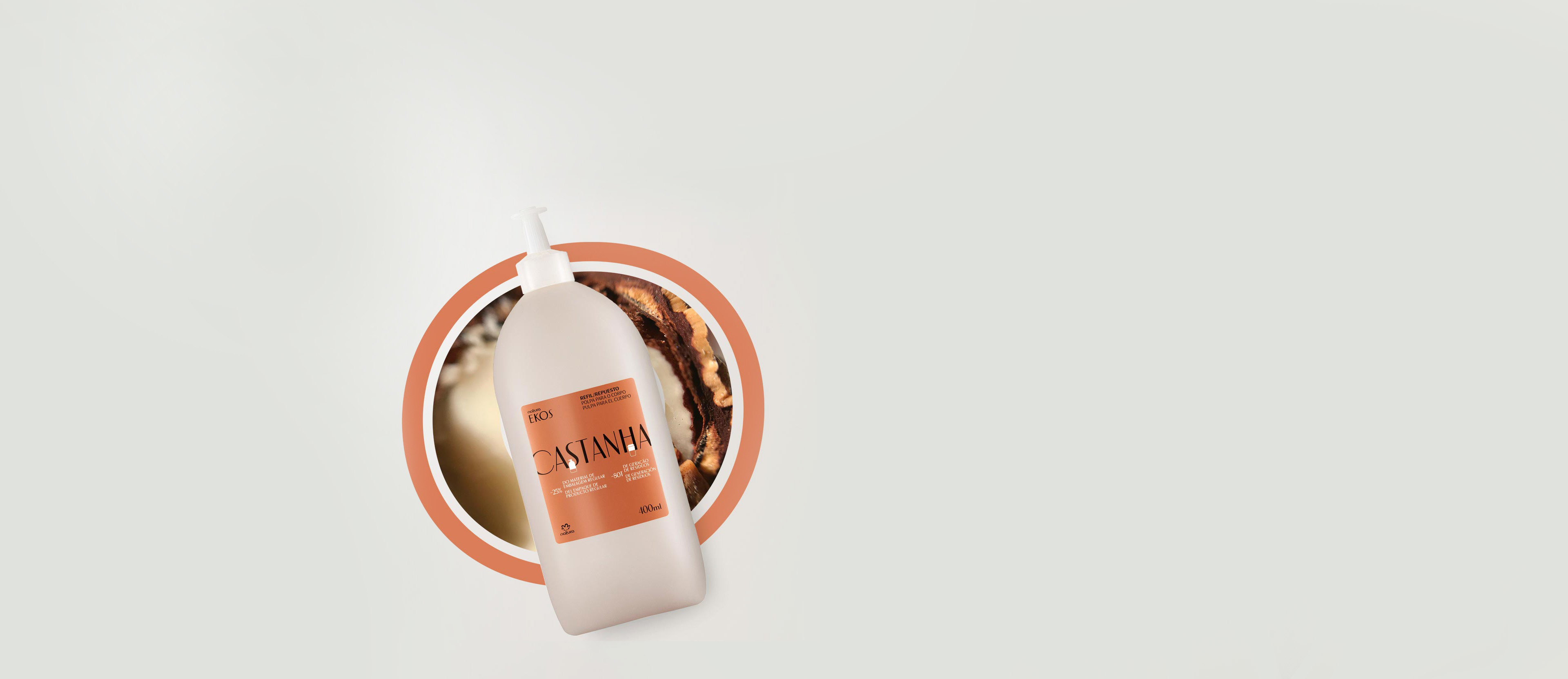 Repuesto Ekos Pulpa hidratante corporal castaña 400 ml