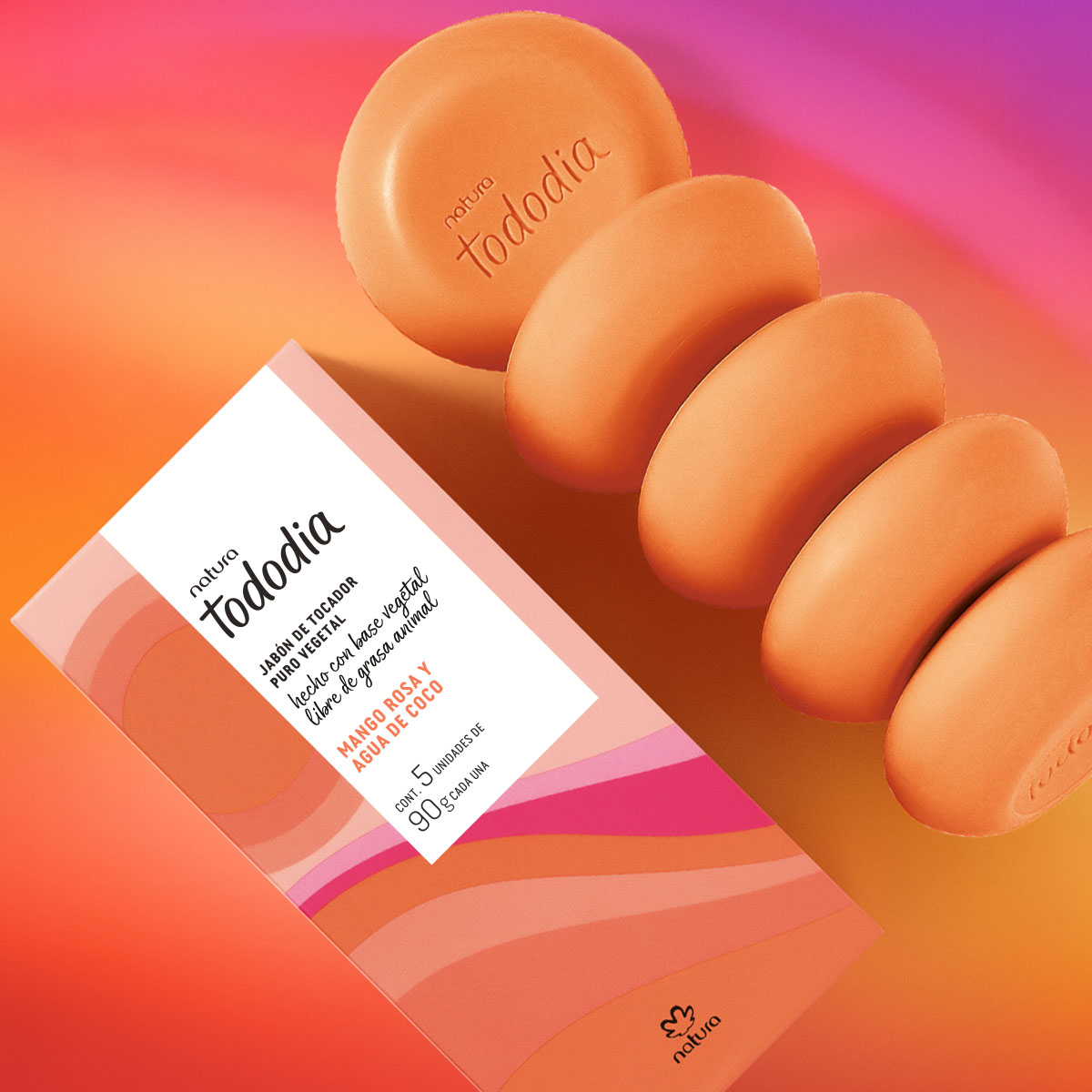 Jabones en Barra Puro Vegetal Tododia Mango Rosa y Agua de Coco
