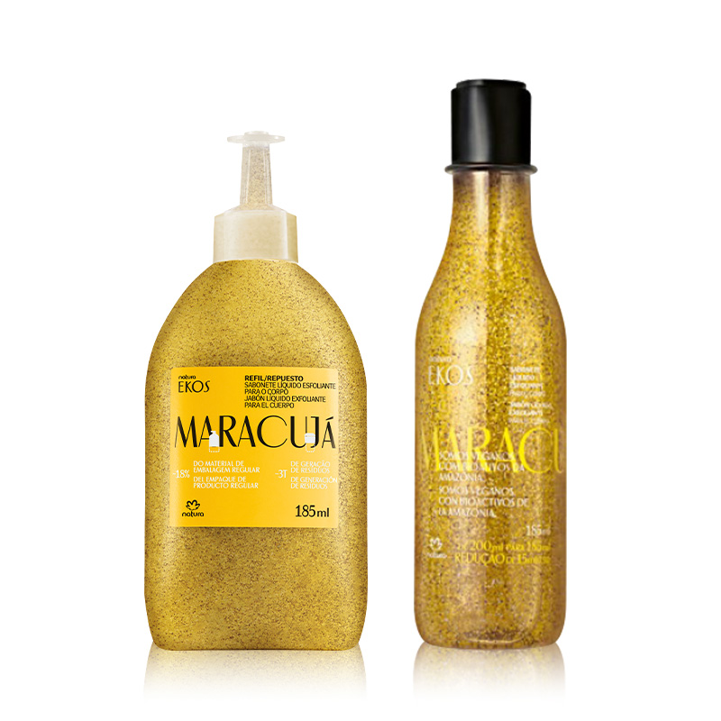 Set Ekos Jabón líquido exfoliante corporal maracuyá