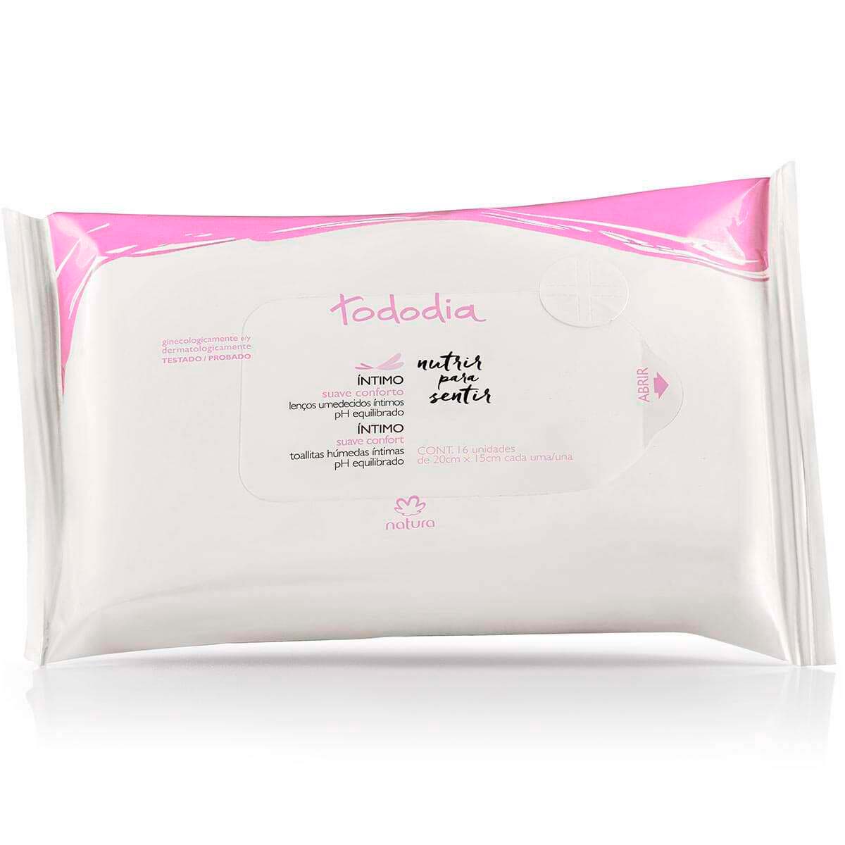 Tododia Toallitas húmedas íntimas suave confort*  16 unidades de 20 cm x 15 cm