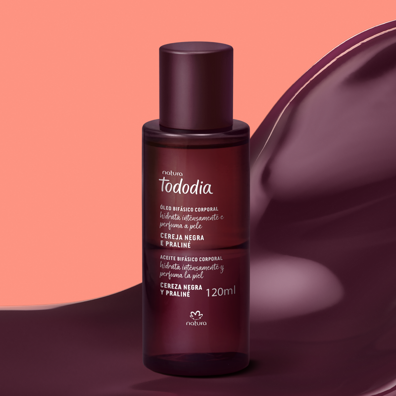 Tododia Óleo bifásico corporal cereza negra y almendras dulces 120 ml