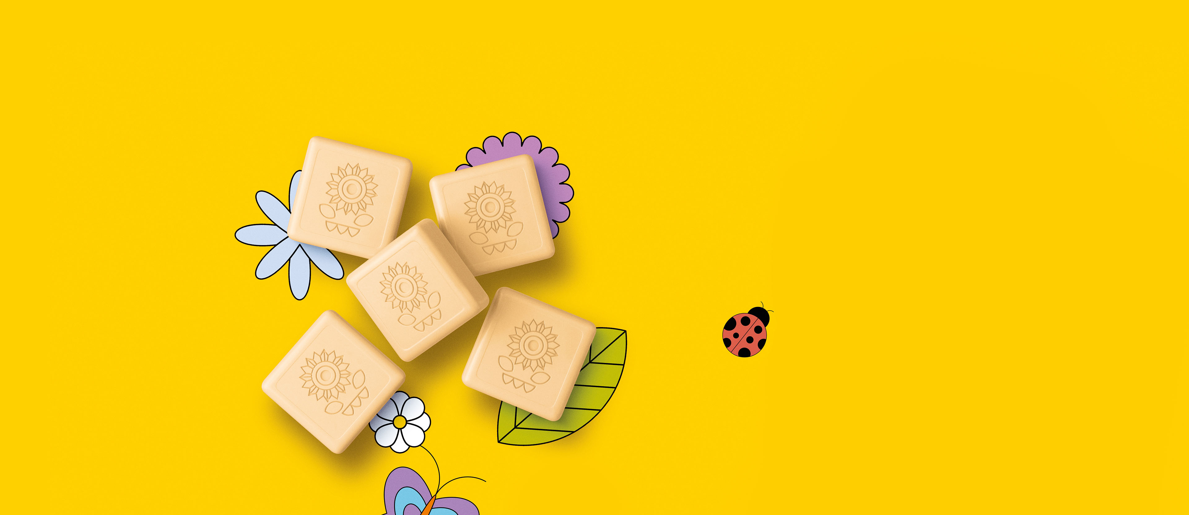 Naturé Jabones en barra cuadraditos cuadraditos Caja con 5 unidades de 90 g c/u