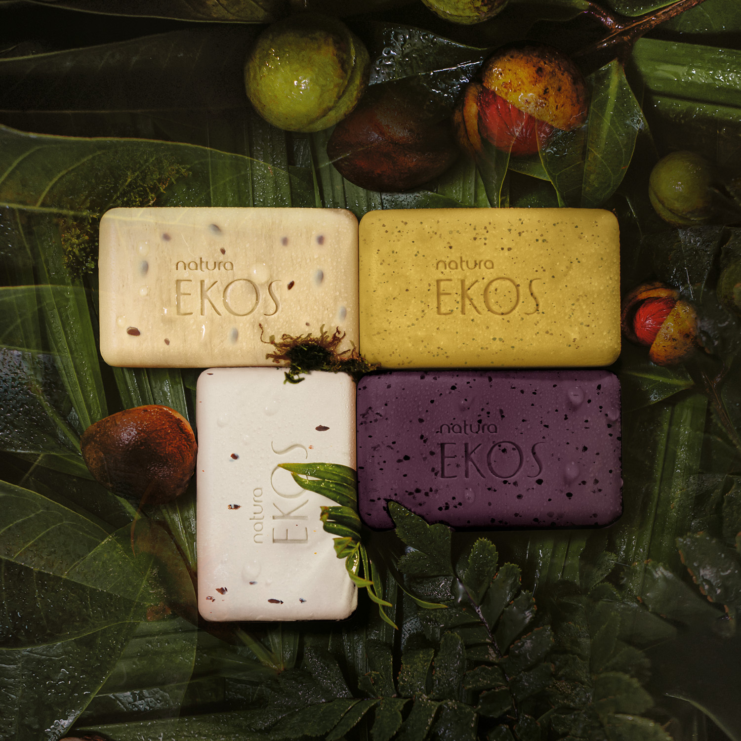 Ekos Jabones en barra puro vegetal exfoliantes Caja con 4 unidades de 100 g cada uno