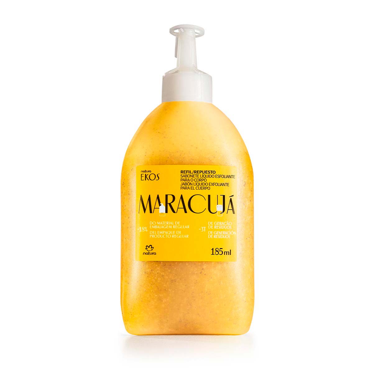 Repuesto Ekos Jabón líquido exfoliante corporal maracuyá 185 ml
