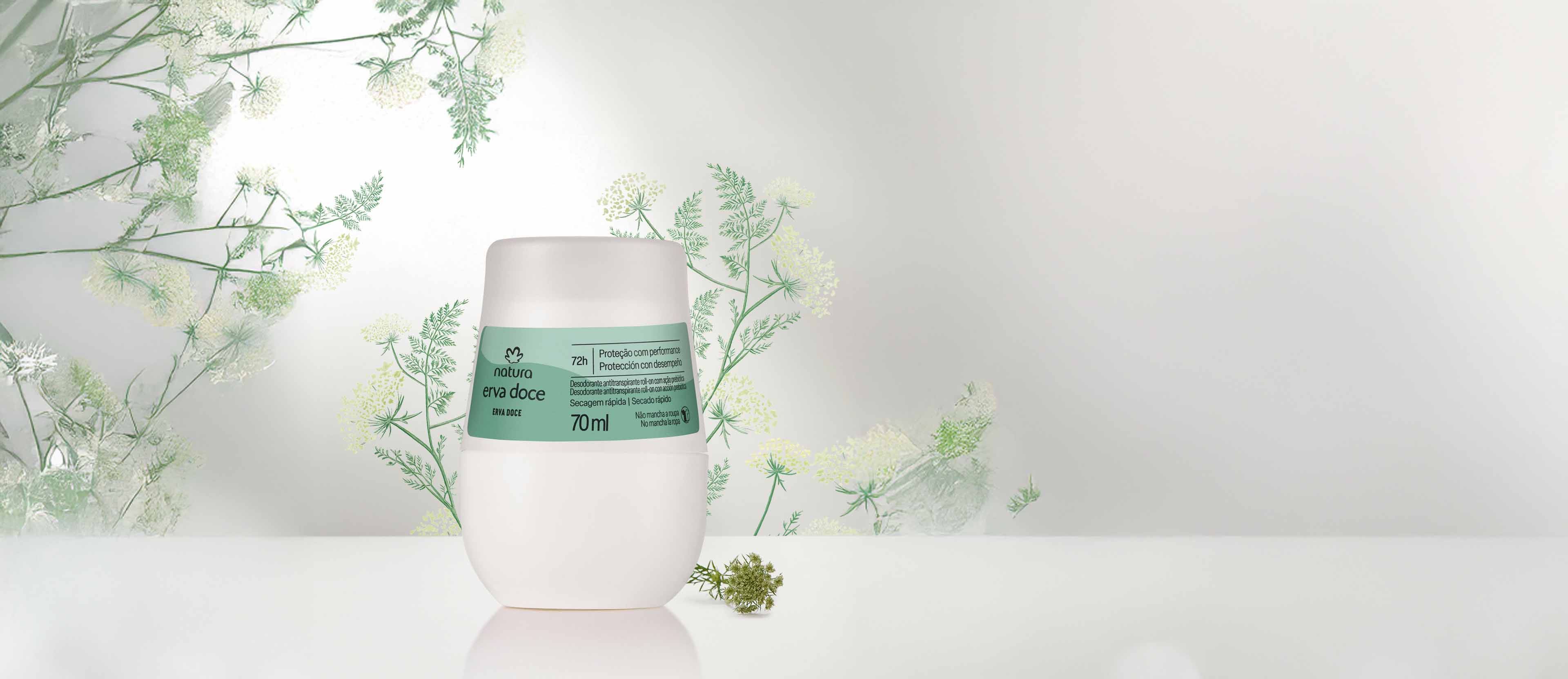 Erva doce Desodorante antitranspirante invisible roll-on 70 ml