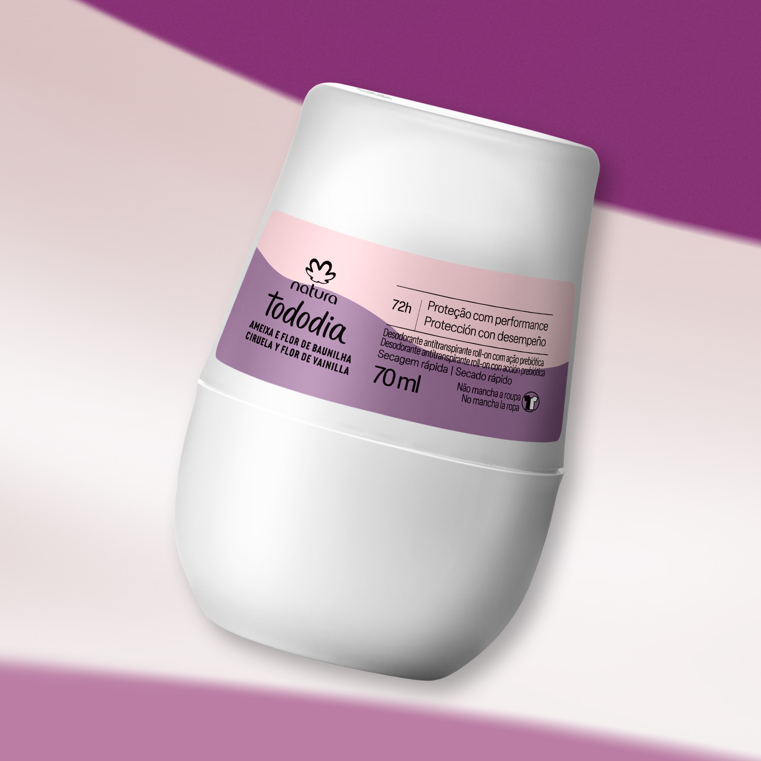 Tododia Desodorante antitranspirante roll-on ciruela y flor de vainilla 70 ml