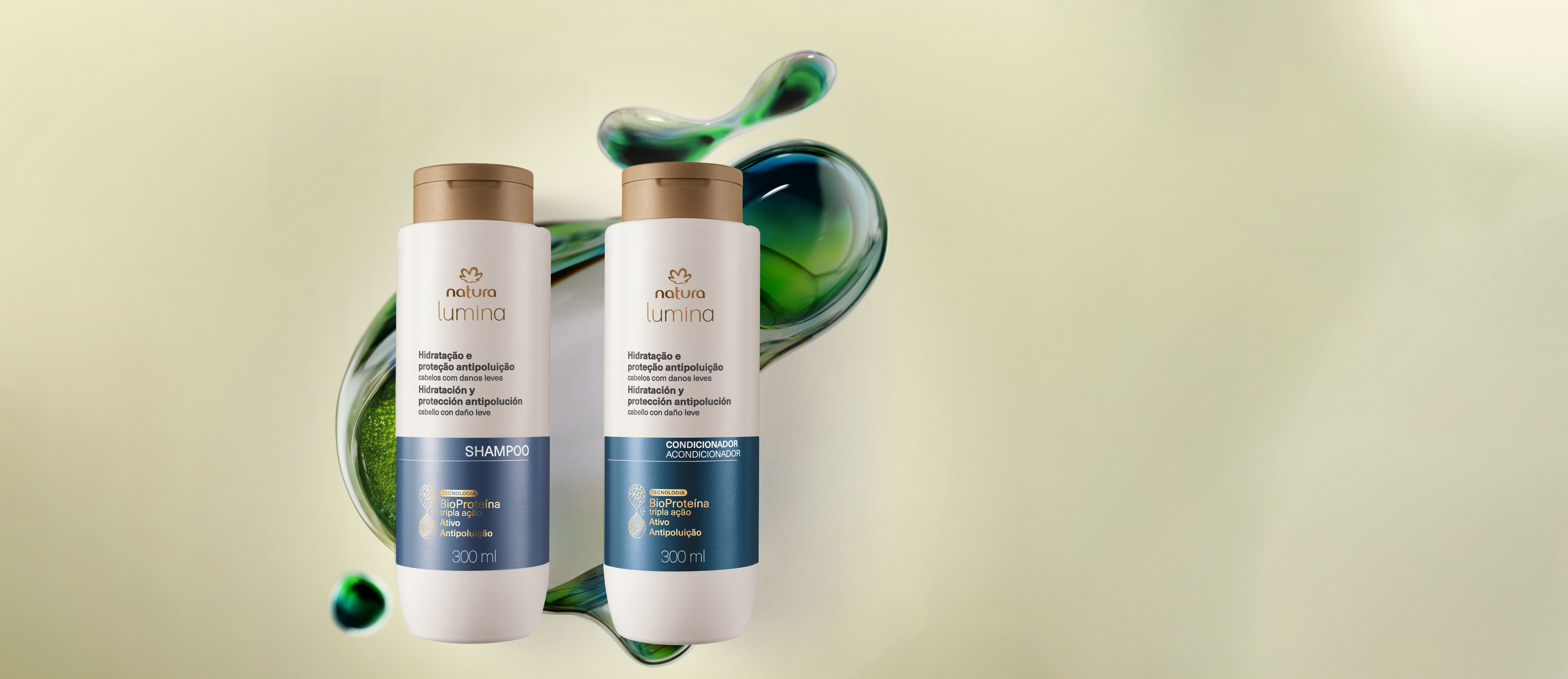 Kit shampoo y acondicionador Lumina hidratación y protección antipolución