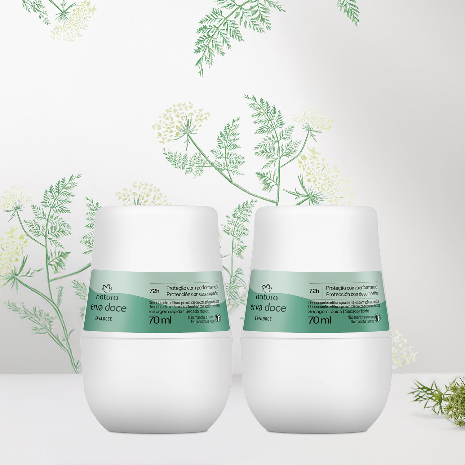 Kit Desodorante Antitranspirante Roll-on Erva Doce