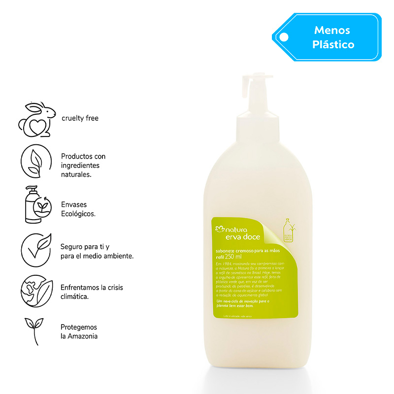 Repuesto Erva Doce Jabón cremoso para manos  250 ml