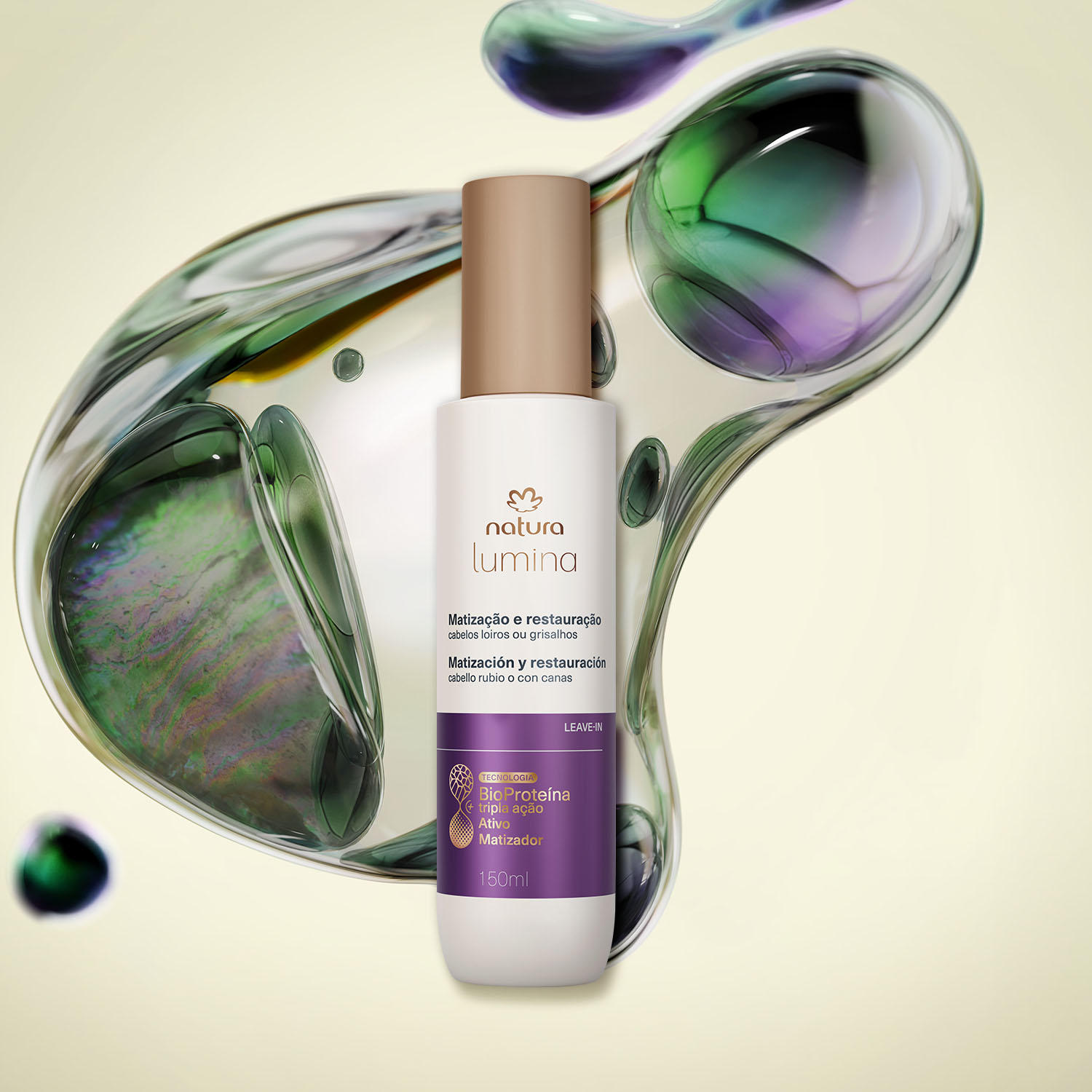 Lumina Fluído matizador multibeneficios rubios y canas 150 ml