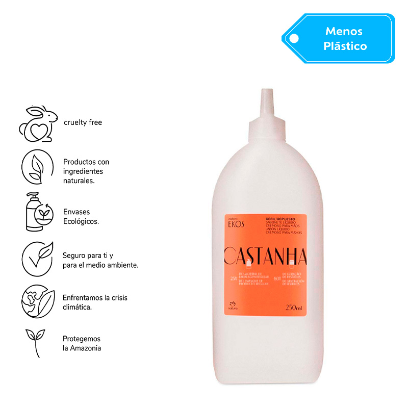 Repuesto Ekos Jabón líquido para manos castaña 250 ml