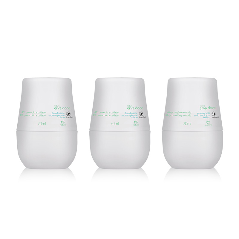 Kit Erva Doce 3 desodorantes roll-on