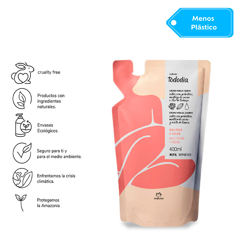 Repuesto Tododia Hidratante corporal nuez pecán y cacao 400 ml