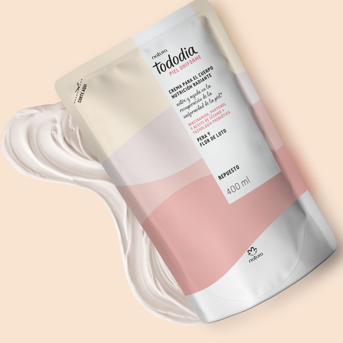 Repuesto Crema Corporal Nutrición Radiante Tododia Pera y Flor de Loto