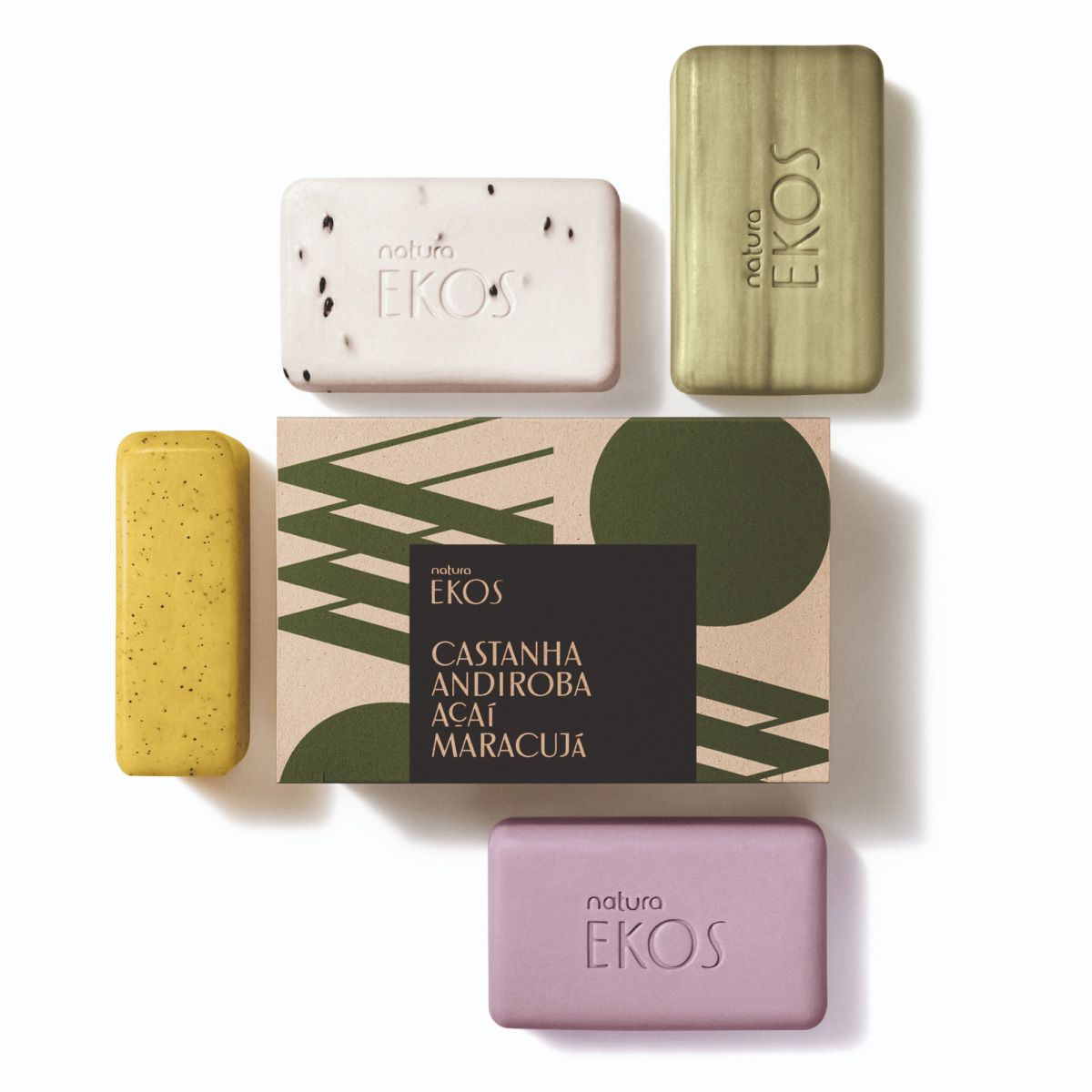 Ekos Jabones en barra puro vegetal cremosos y exfoliantes Caja con 4 unidades de 100 g cada uno