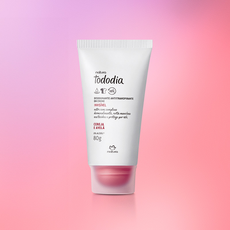 Tododia Desodorante antitranspirante en crema invisible cereza y avellana 80 g