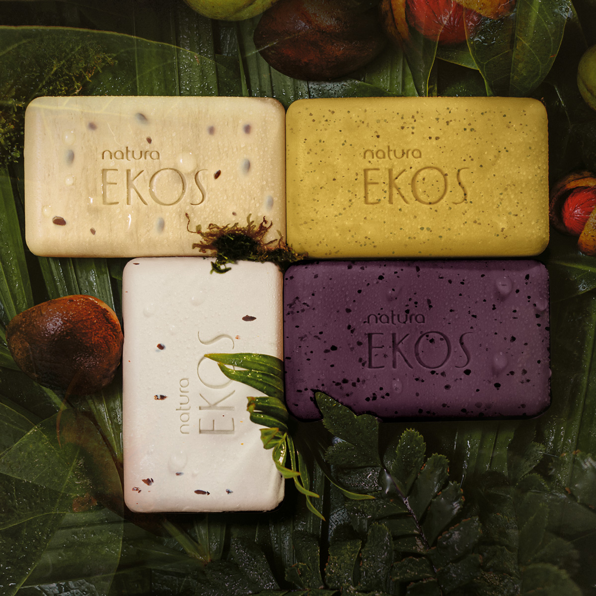 Ekos Jabones en barra puro vegetal exfoliantes Caja con 4 unidades de 100 g cada uno