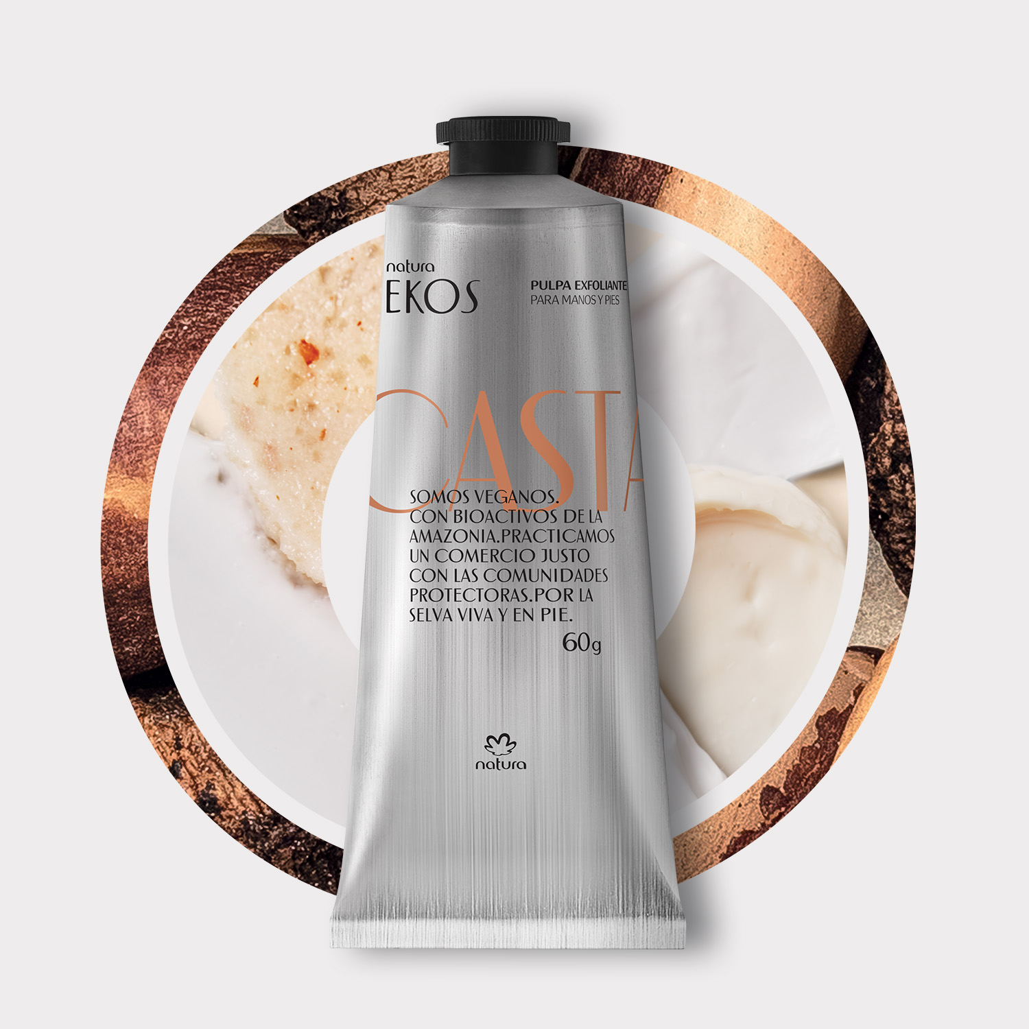 Ekos Pulpa exfoliante para manos  y pies castaña 60 g