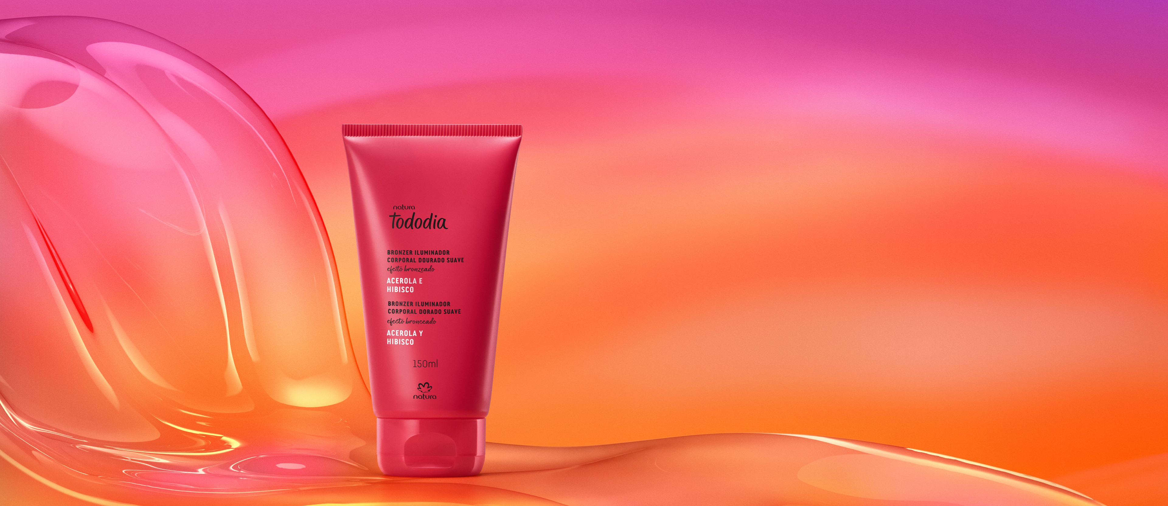 Bronzer Iluminador Corporal Dorado Suave Tododia Acerola y Hibisco