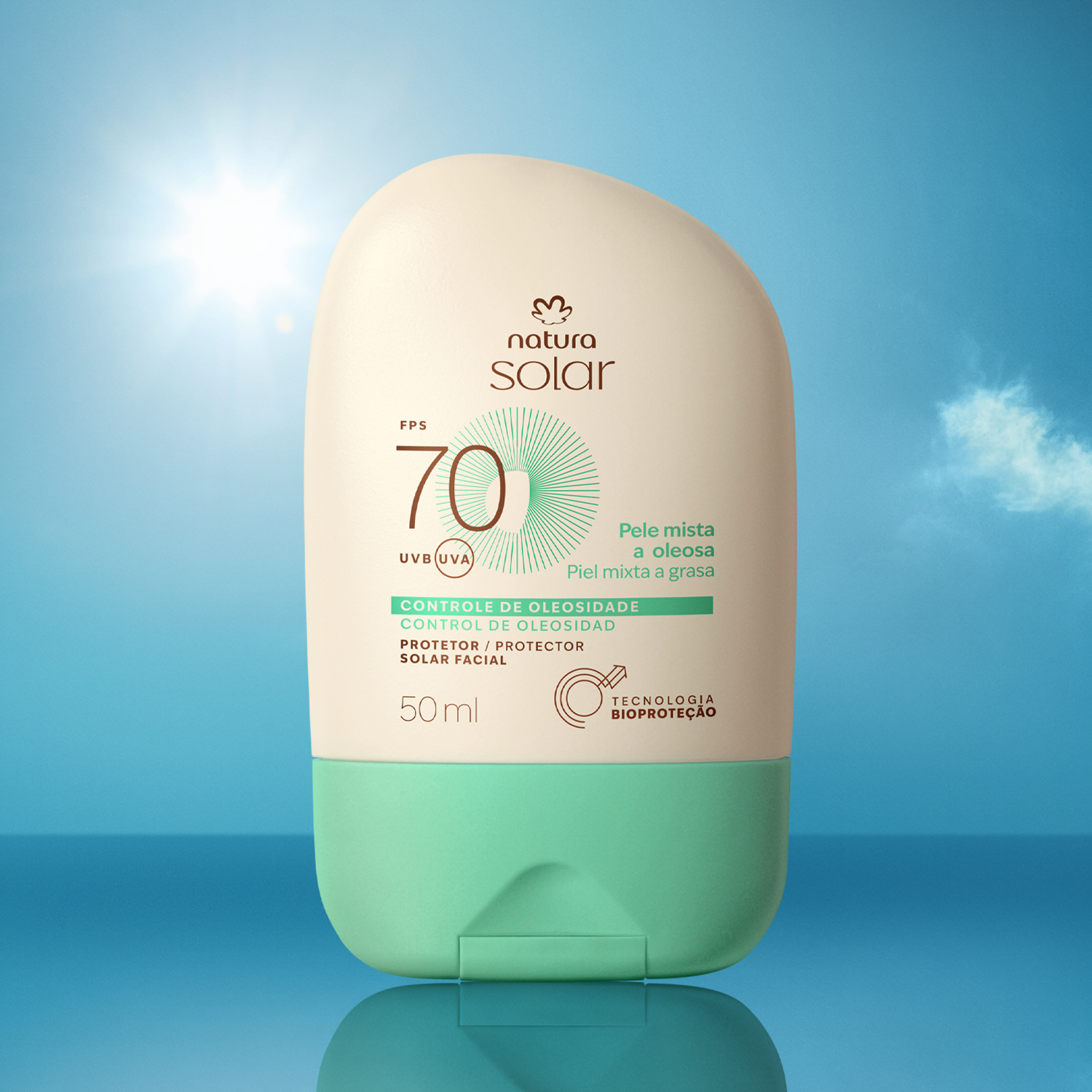 Protector Solar Facial Piel Mixta a Oleosa FPS 70 Natura Solar