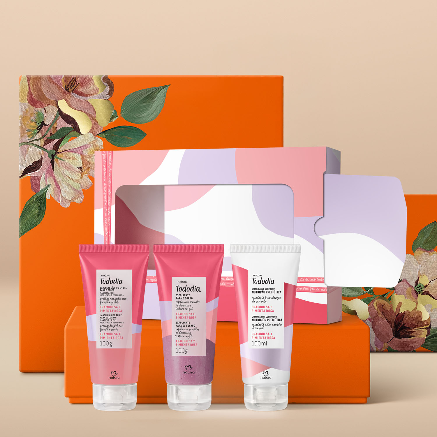 Regalo Madres Tododia Frambuesa y Pimienta Rosa (1 crema cuerpo + 1 jabón líquido + 1 exfoliante)