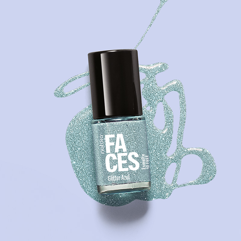 Faces Esmalte glitter glitter azul 6 ml
