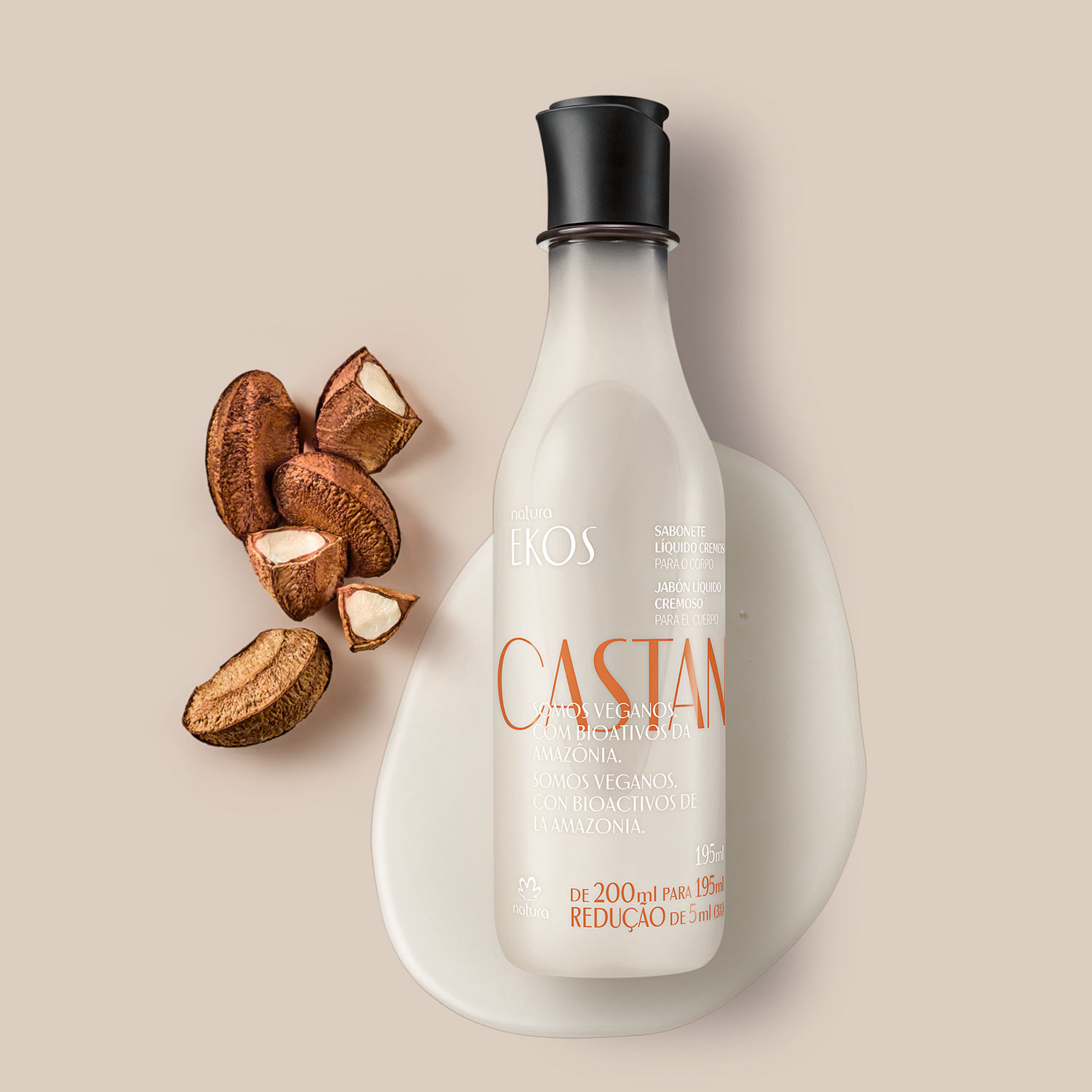 Ekos Jabón líquido corporal castaña 195 ml