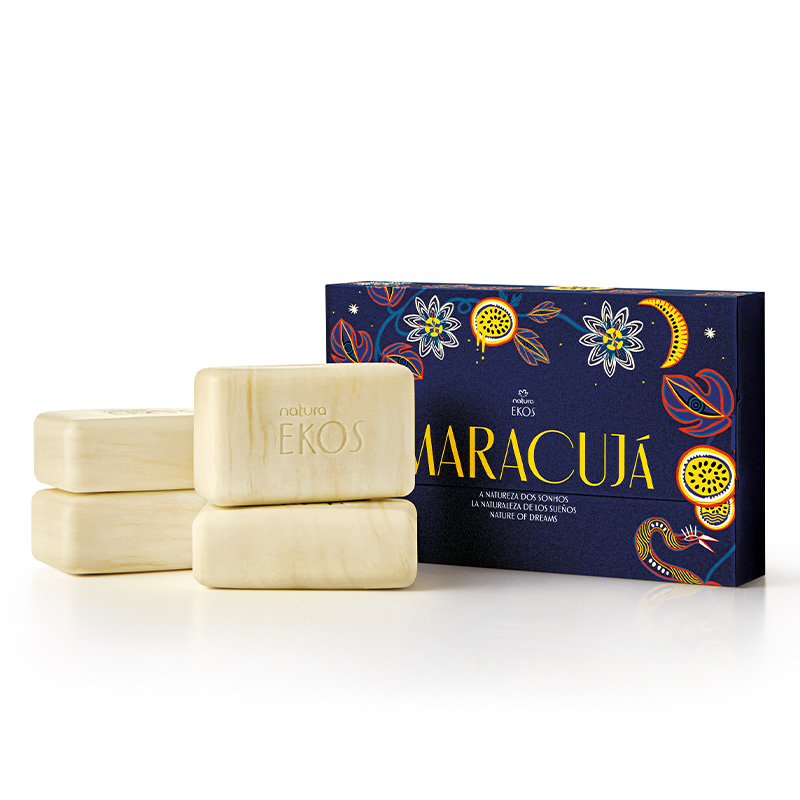 Ekos Jabones en barra puro vegetal maracuyá naturaleza de los sueños Caja con 4 unidades de 100 g cada uno