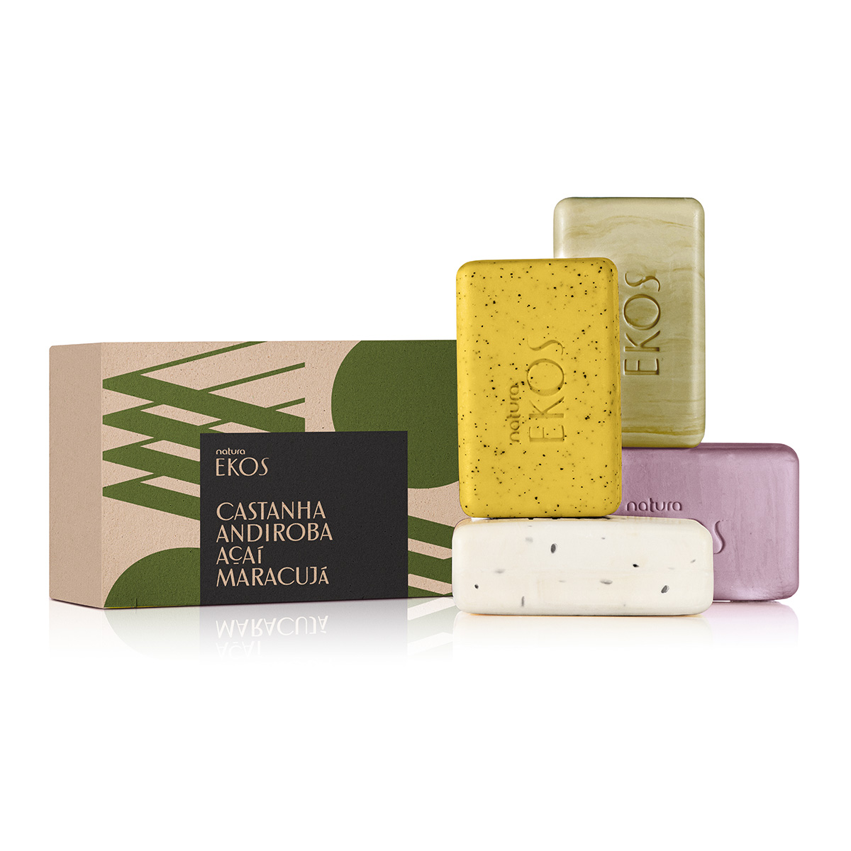 Ekos Jabones en barra puro vegetal cremosos y exfoliantes Caja con 4 unidades de 100 g cada uno