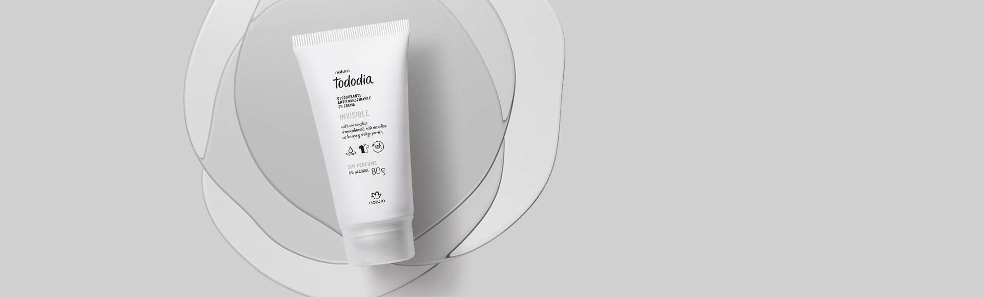 Desodorante antitraspirante en crema invisible sin perfume