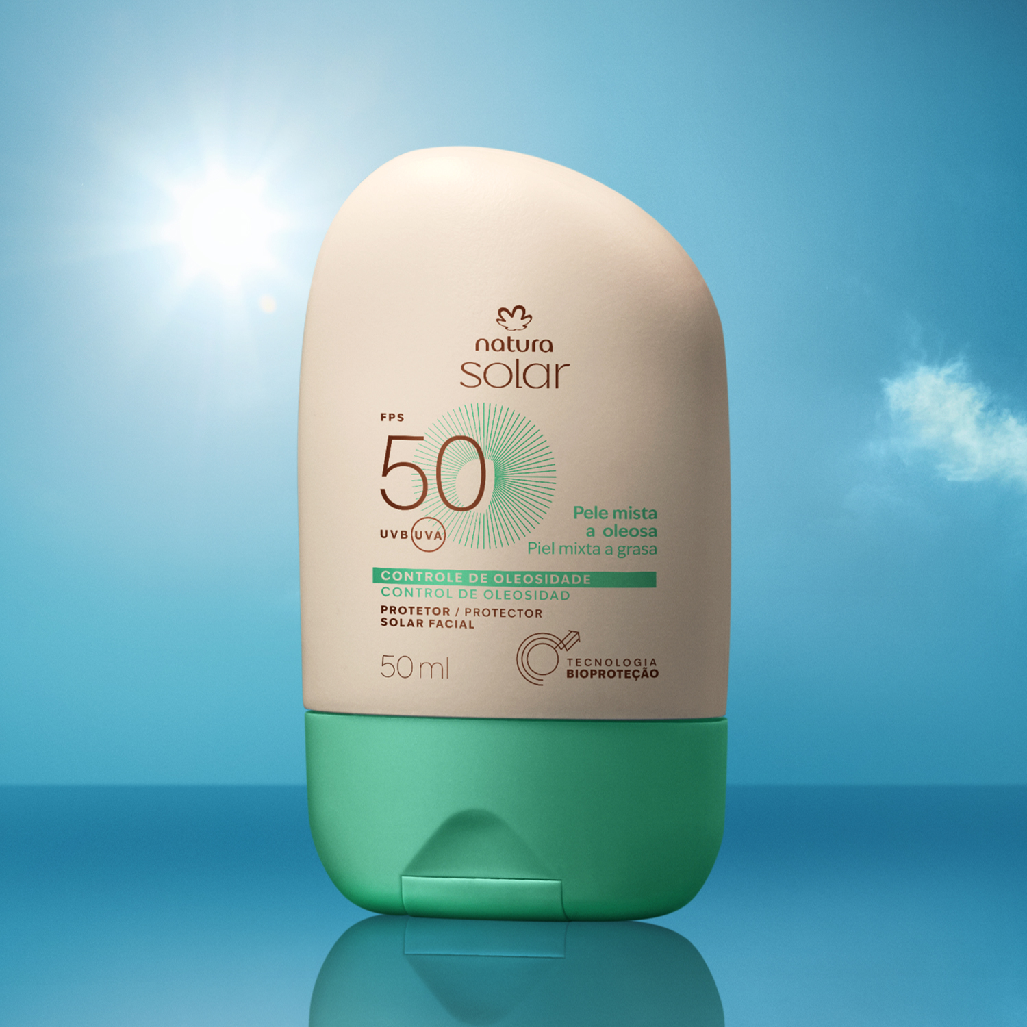 Protector Solar Facial Piel Mixta a Oleosa FPS 50 Natura Solar