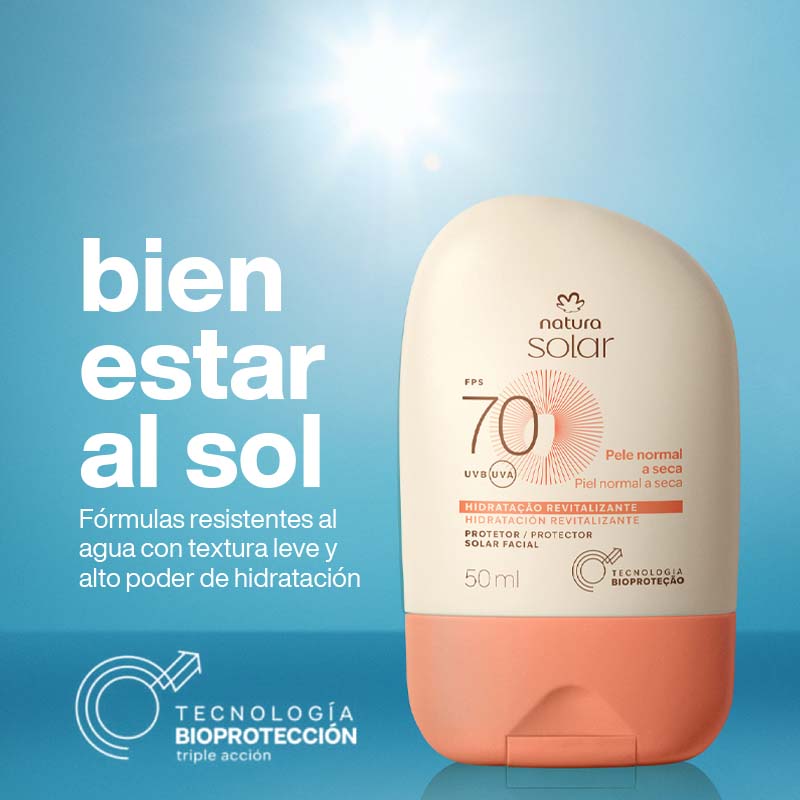 Protector Solar Facial Piel Normal a Seca FPS 70 Natura Solar