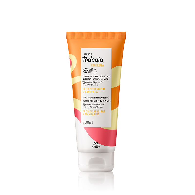 Tododia Hidratante corporal energizante 2 en 1  flor de jengibre y mandarina 200 ml