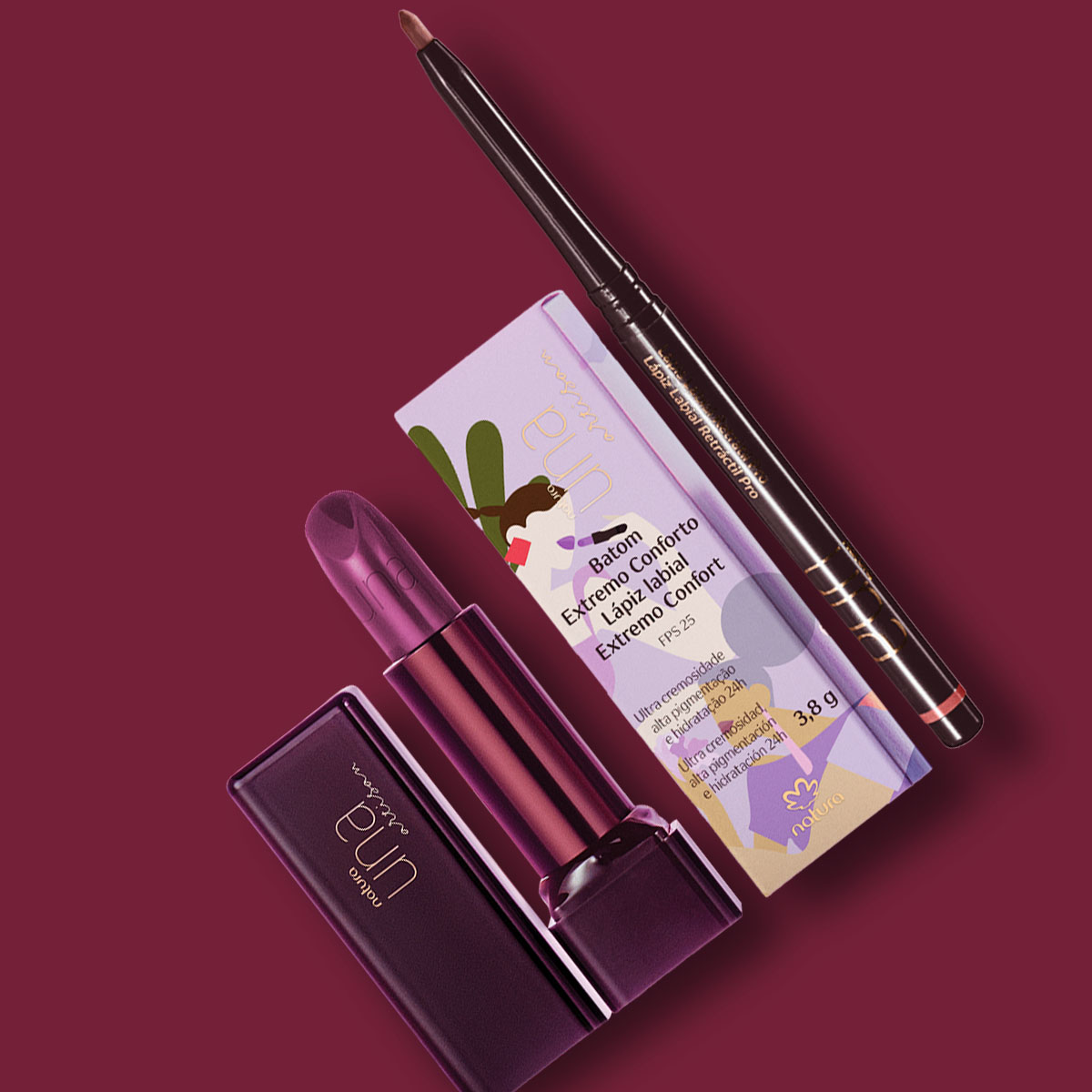 Regalo Madres Combo Labial Una (1 lápiz labial nude +1 labial violeta)