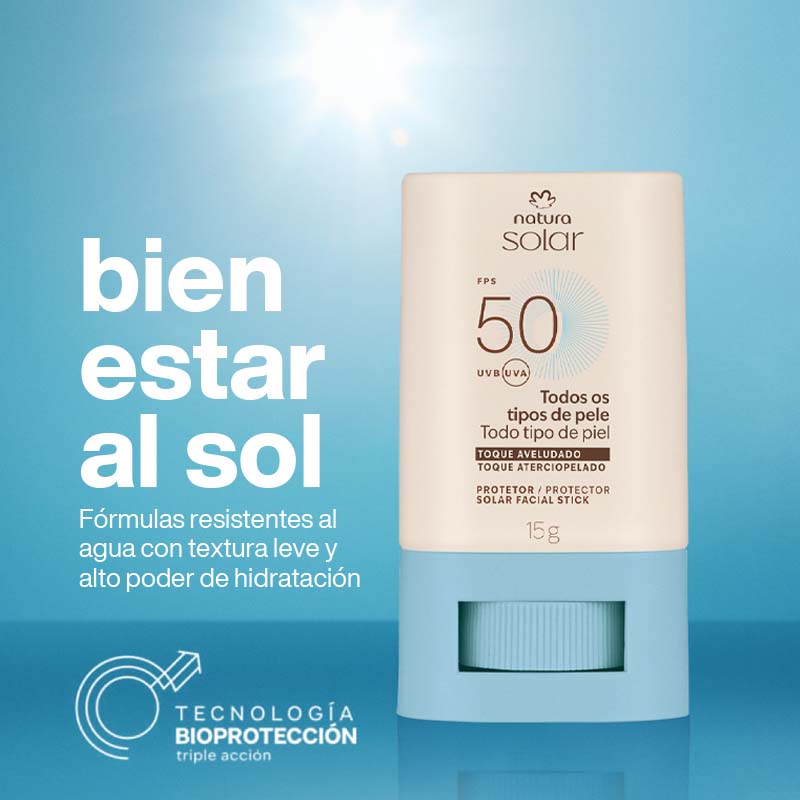 Protector Solar Facial en Barra FPS 50 Natura Solar