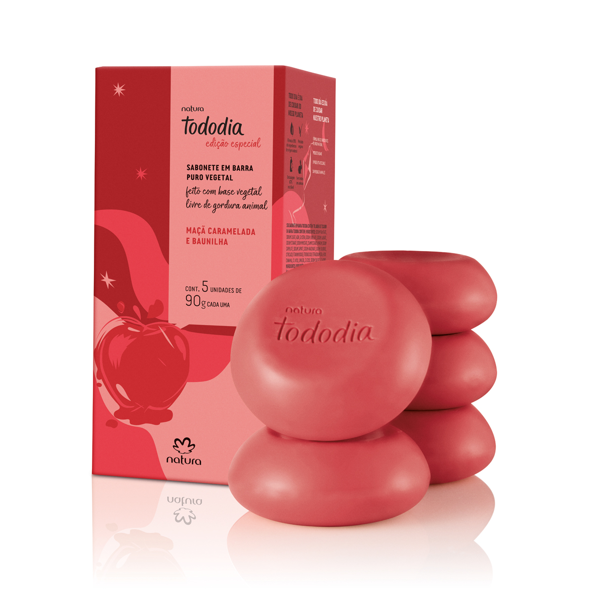 Jabón en Barra Puro Vegetal Tododia Manzana Caramelizada y Vainilla 5 un de 90 g
  